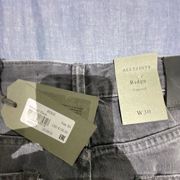 All Saints Black Washed Ridge Jeans - Picture 2 of 7